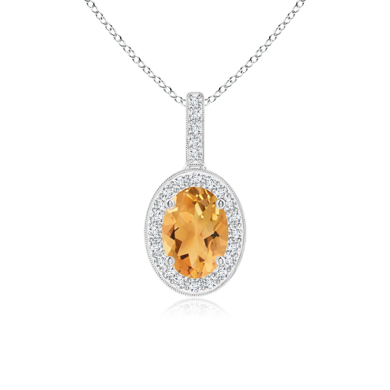 A - Citrine / 0.87 CT / 14 KT White Gold