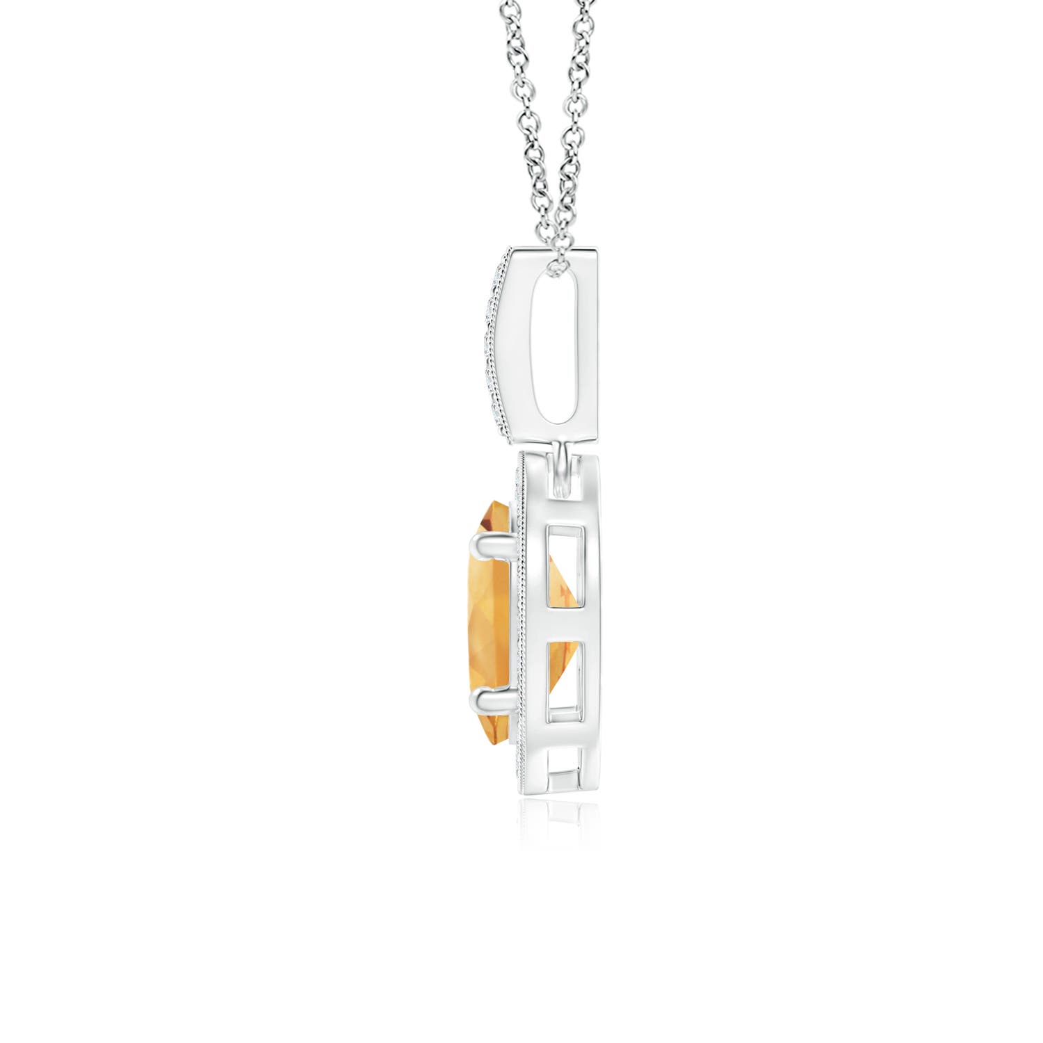 A - Citrine / 0.87 CT / 14 KT White Gold