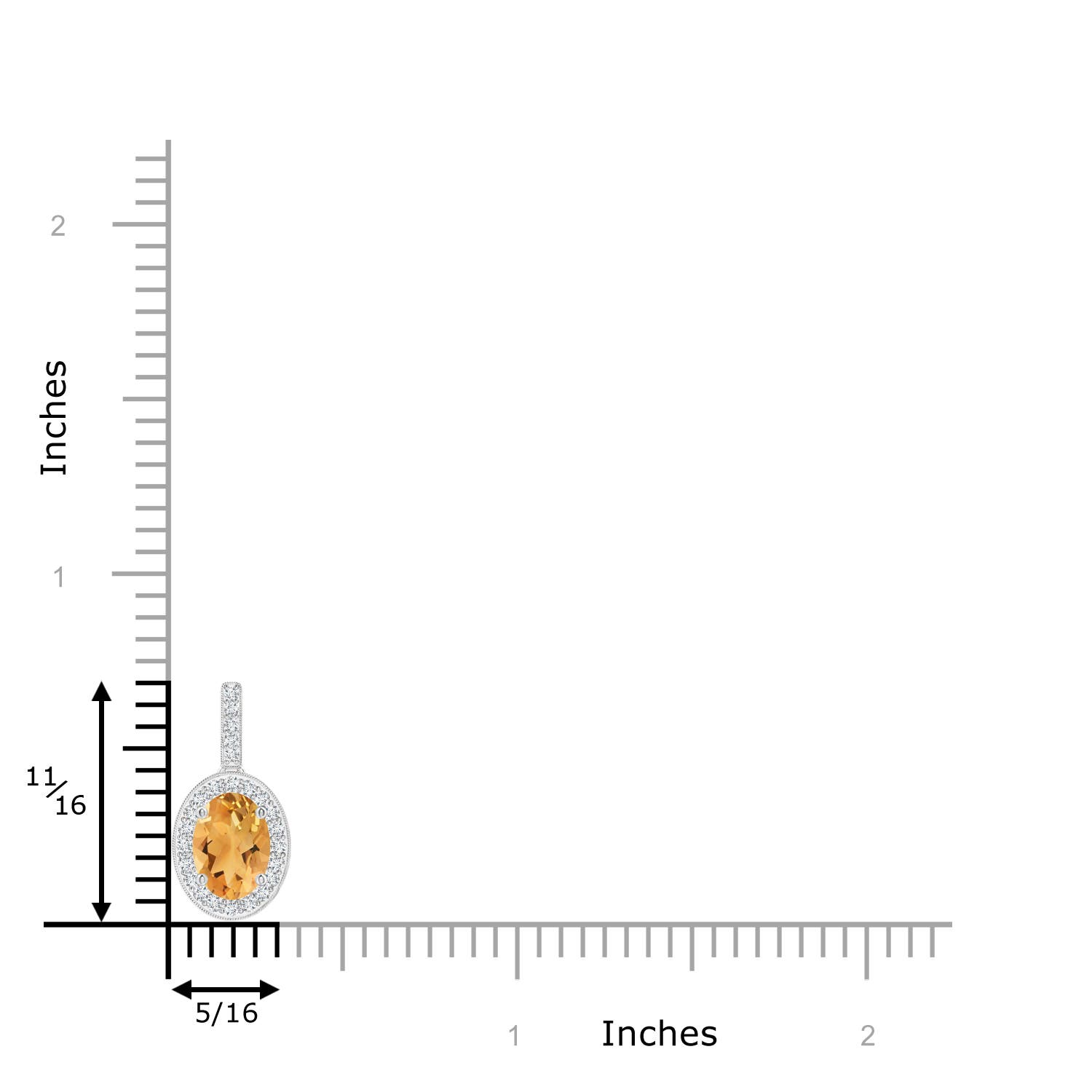 A - Citrine / 0.87 CT / 14 KT White Gold