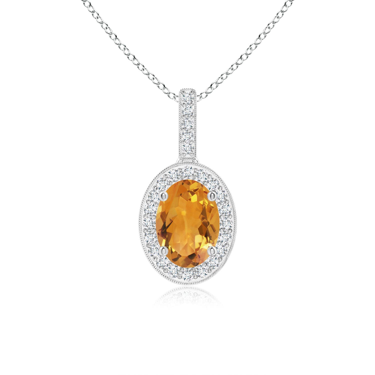 AA - Citrine / 0.87 CT / 14 KT White Gold