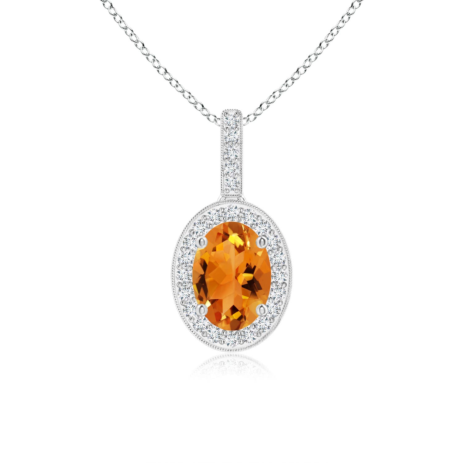 AAA - Citrine / 0.87 CT / 14 KT White Gold