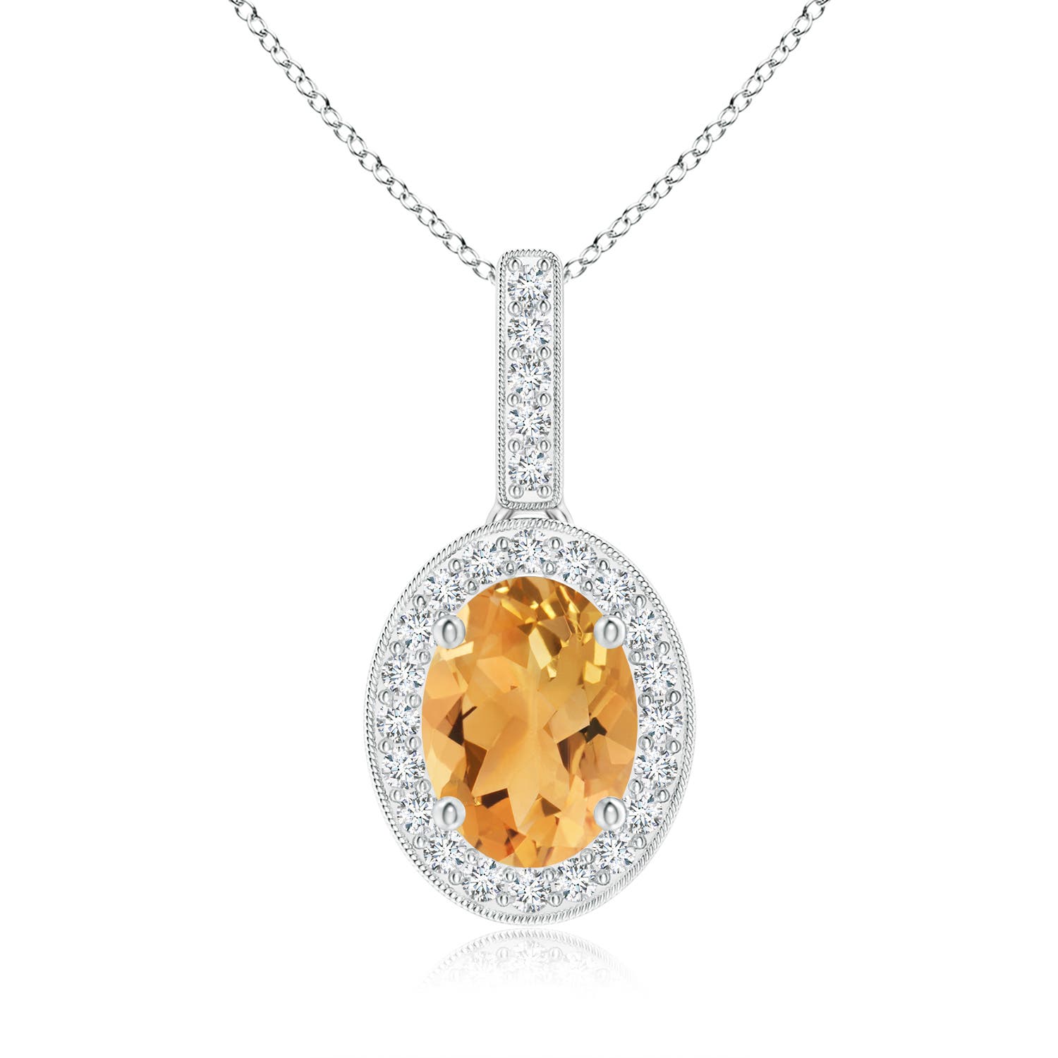 A - Citrine / 1.28 CT / 14 KT White Gold