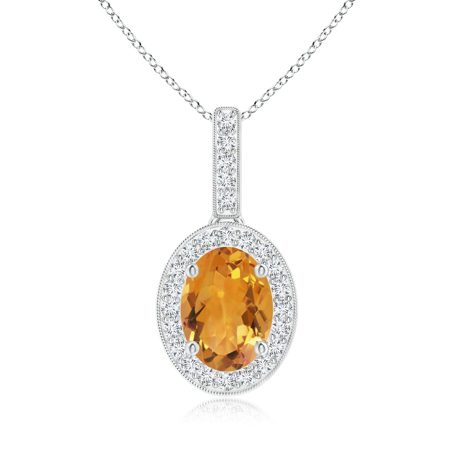 AA - Citrine / 1.28 CT / 14 KT White Gold