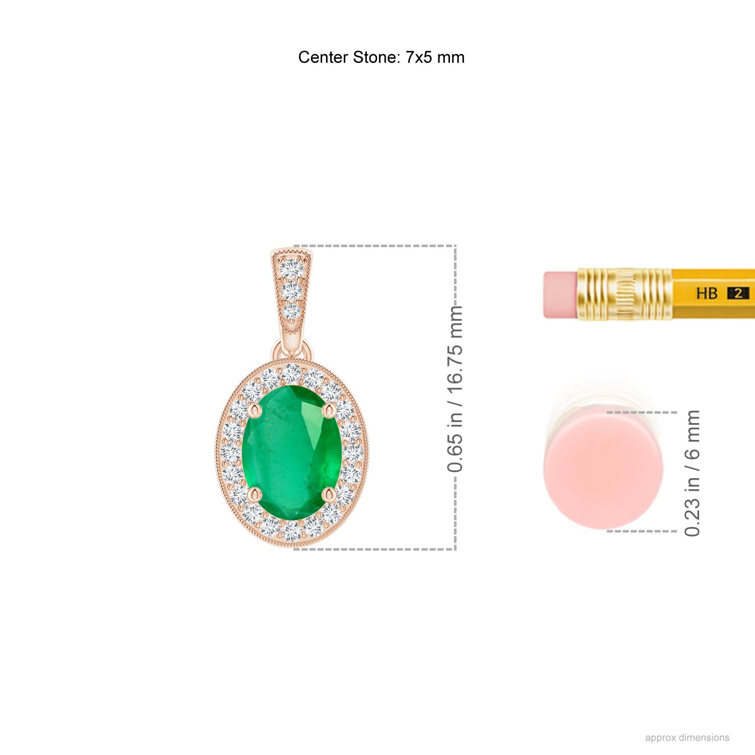 A - Emerald / 0.78 CT / 14 KT Rose Gold