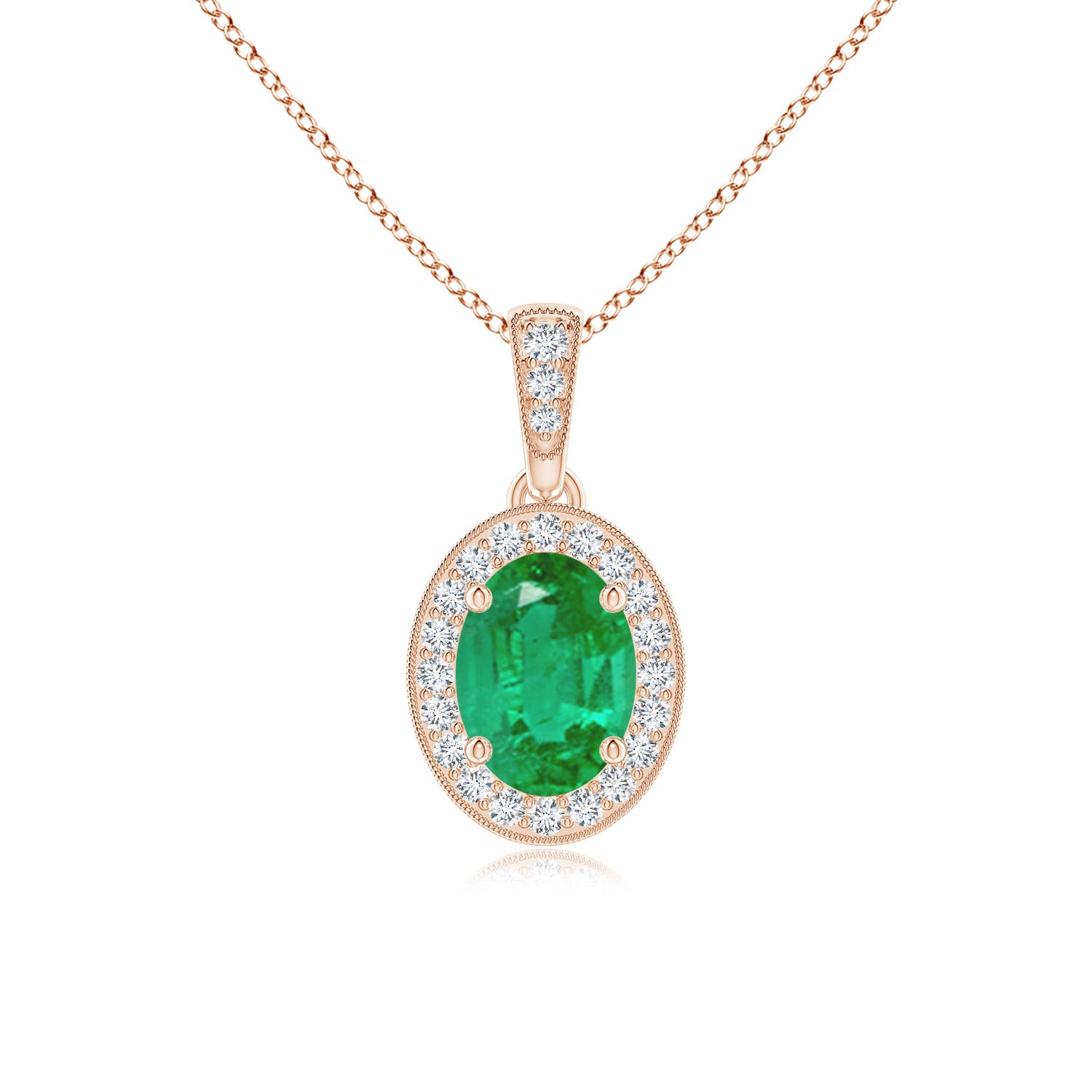 AA - Emerald / 0.78 CT / 14 KT Rose Gold