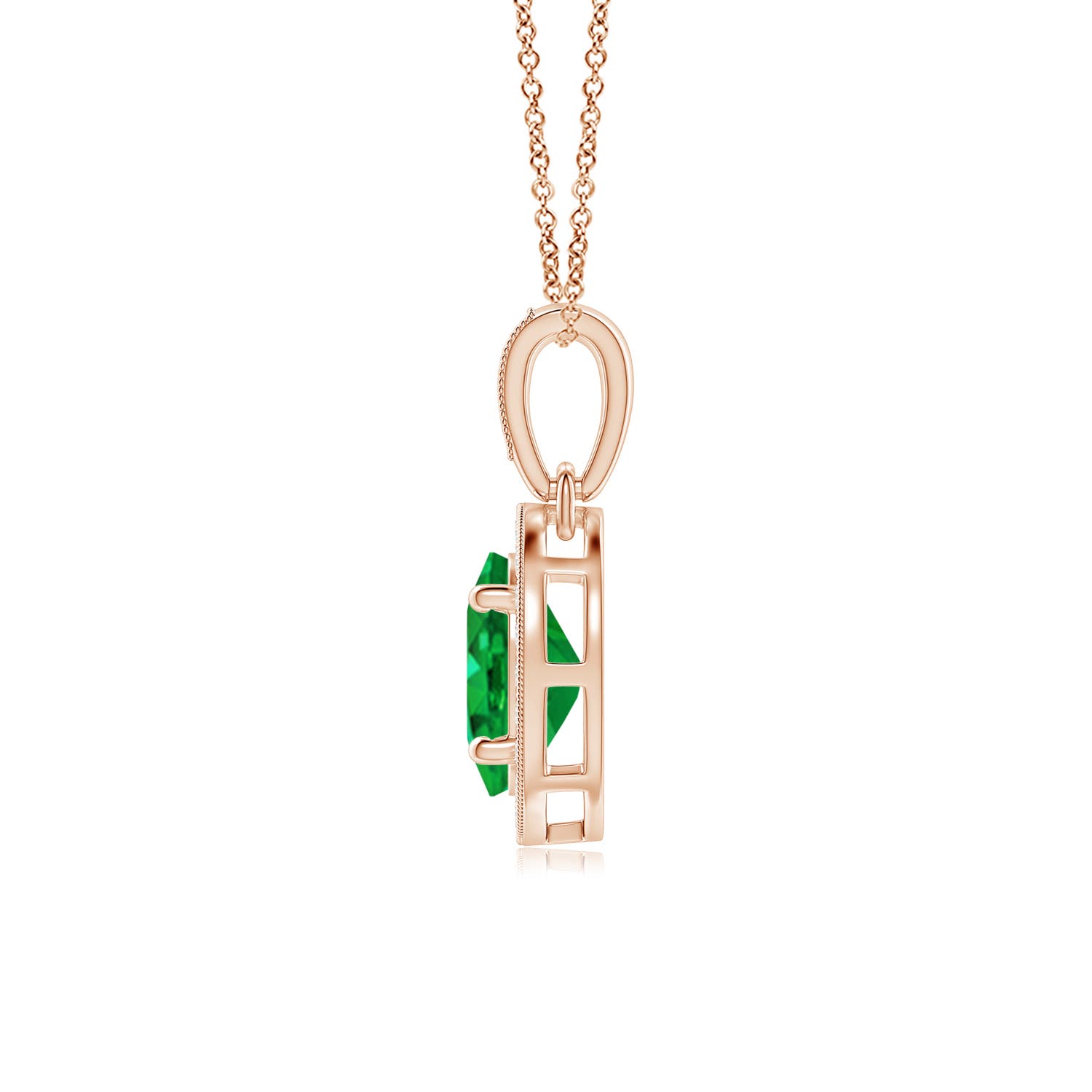 AAA - Emerald / 0.78 CT / 14 KT Rose Gold