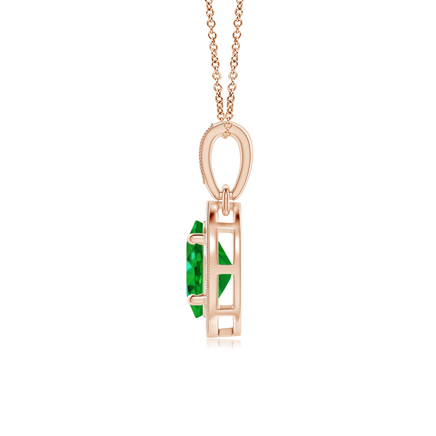 AAAA - Emerald / 0.78 CT / 14 KT Rose Gold