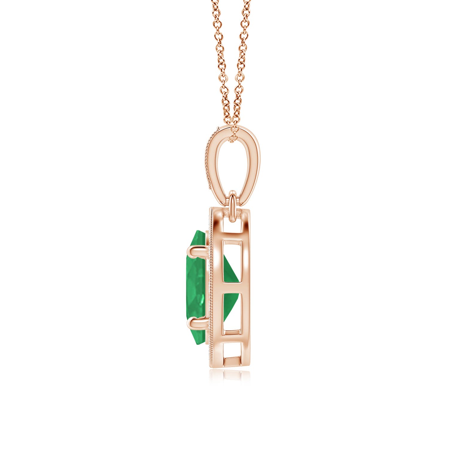 A - Emerald / 1.28 CT / 14 KT Rose Gold