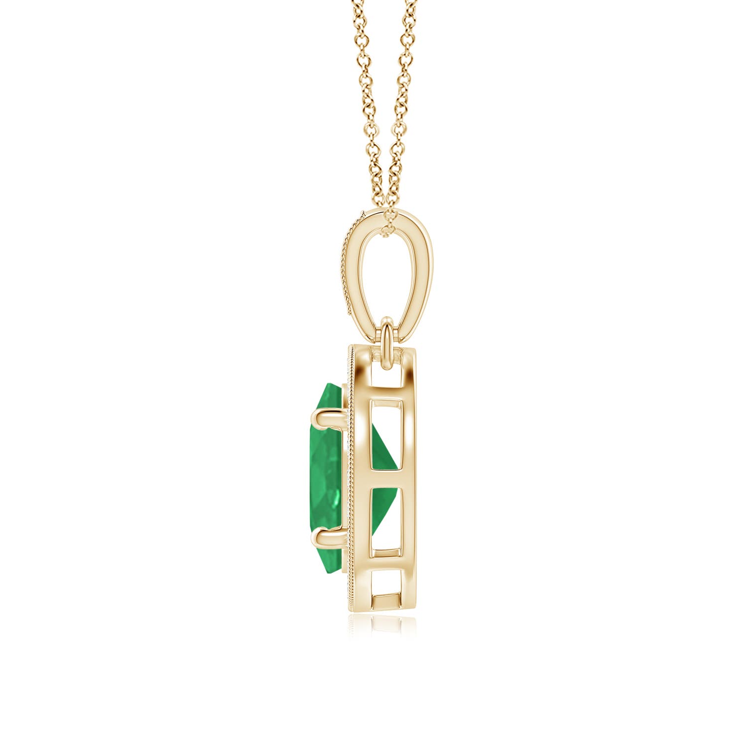 A - Emerald / 1.28 CT / 14 KT Yellow Gold