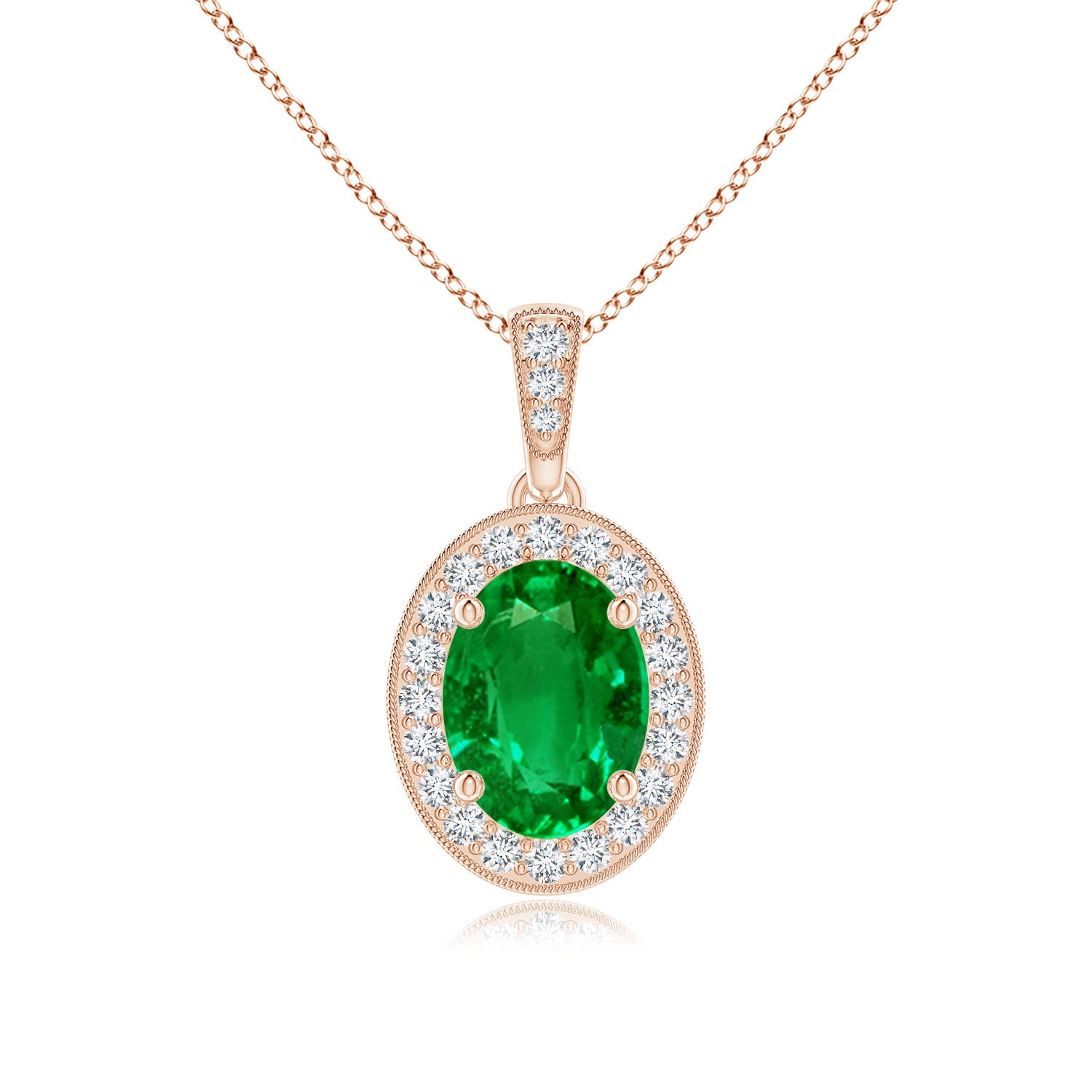 AAAA - Emerald / 1.28 CT / 14 KT Rose Gold