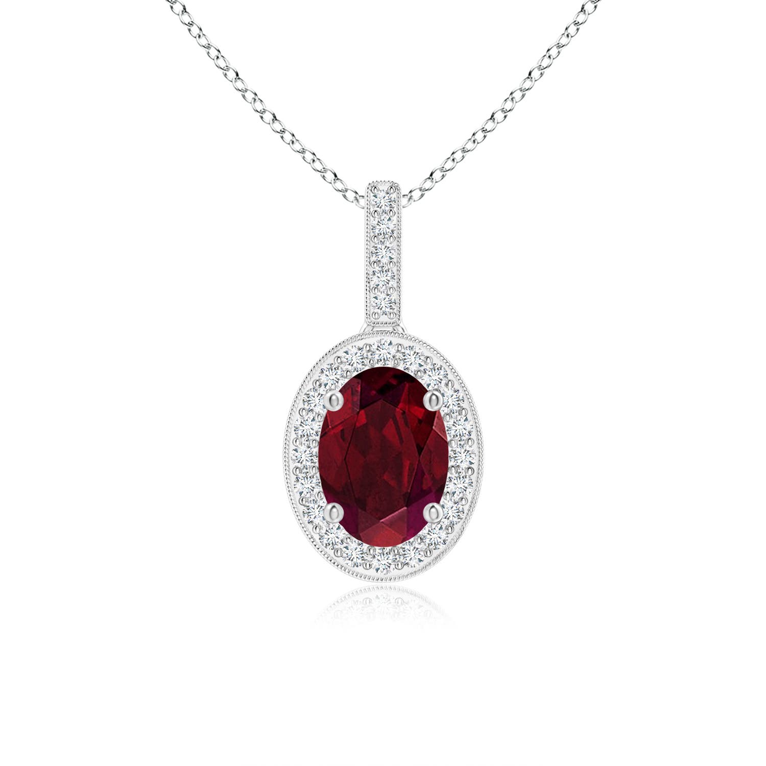 AA - Garnet / 1.02 CT / 14 KT White Gold