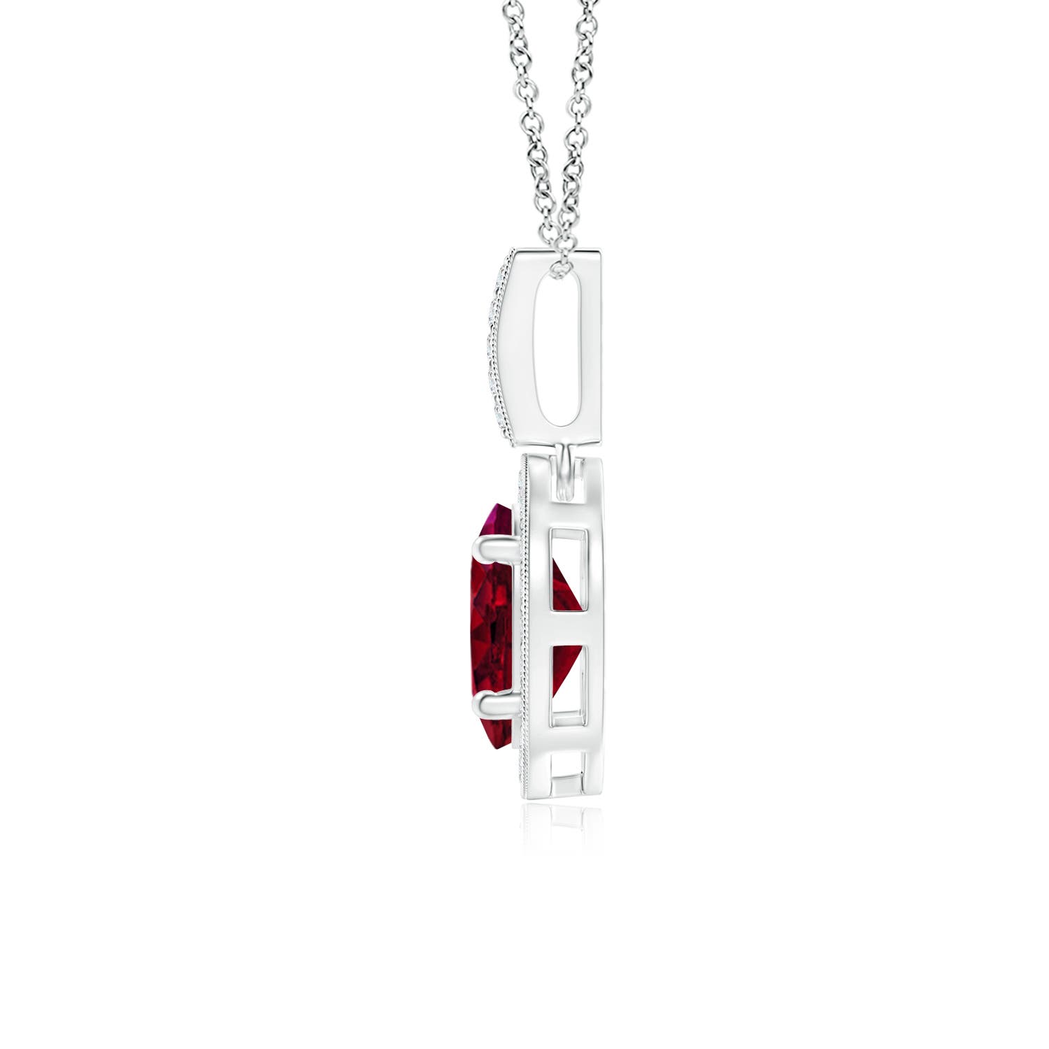 AA - Garnet / 1.02 CT / 14 KT White Gold