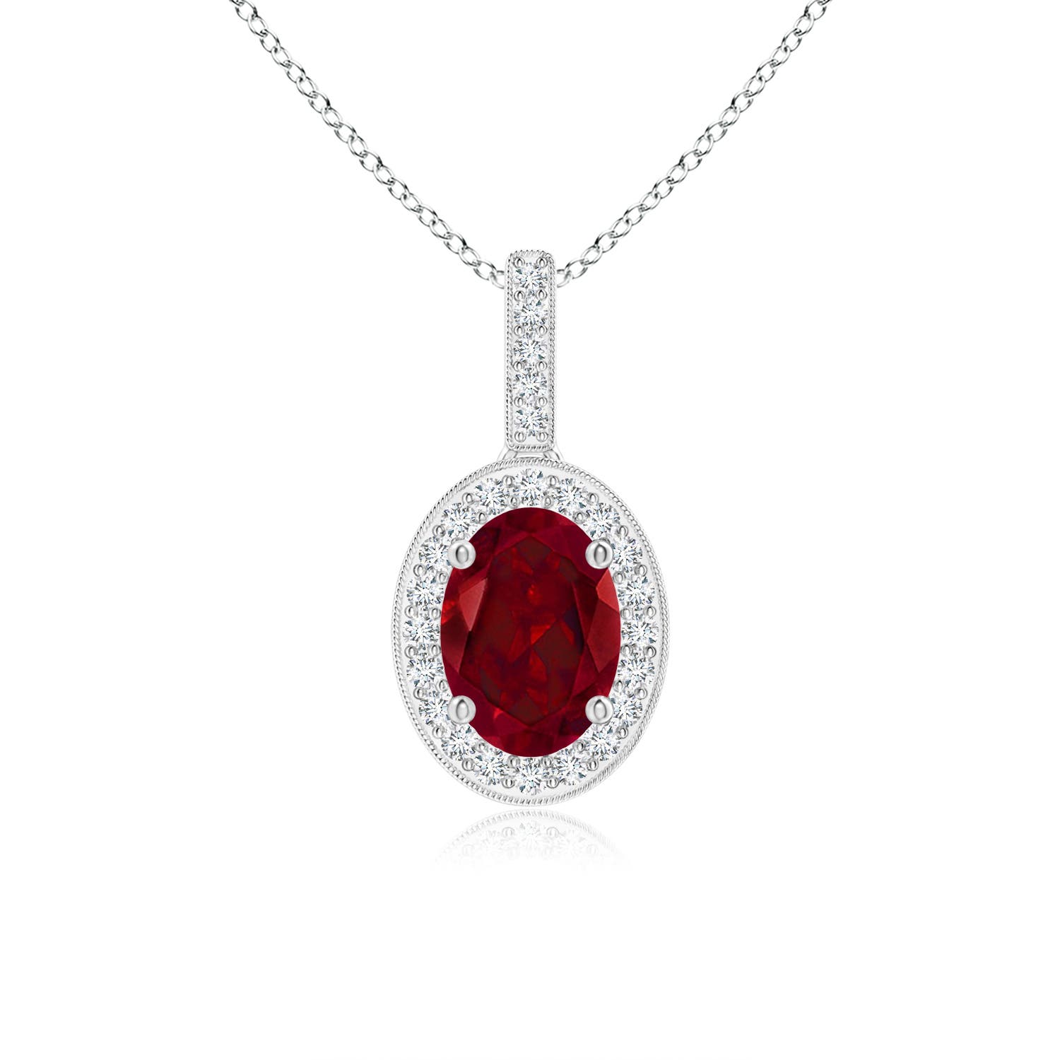 AAA - Garnet / 1.02 CT / 14 KT White Gold