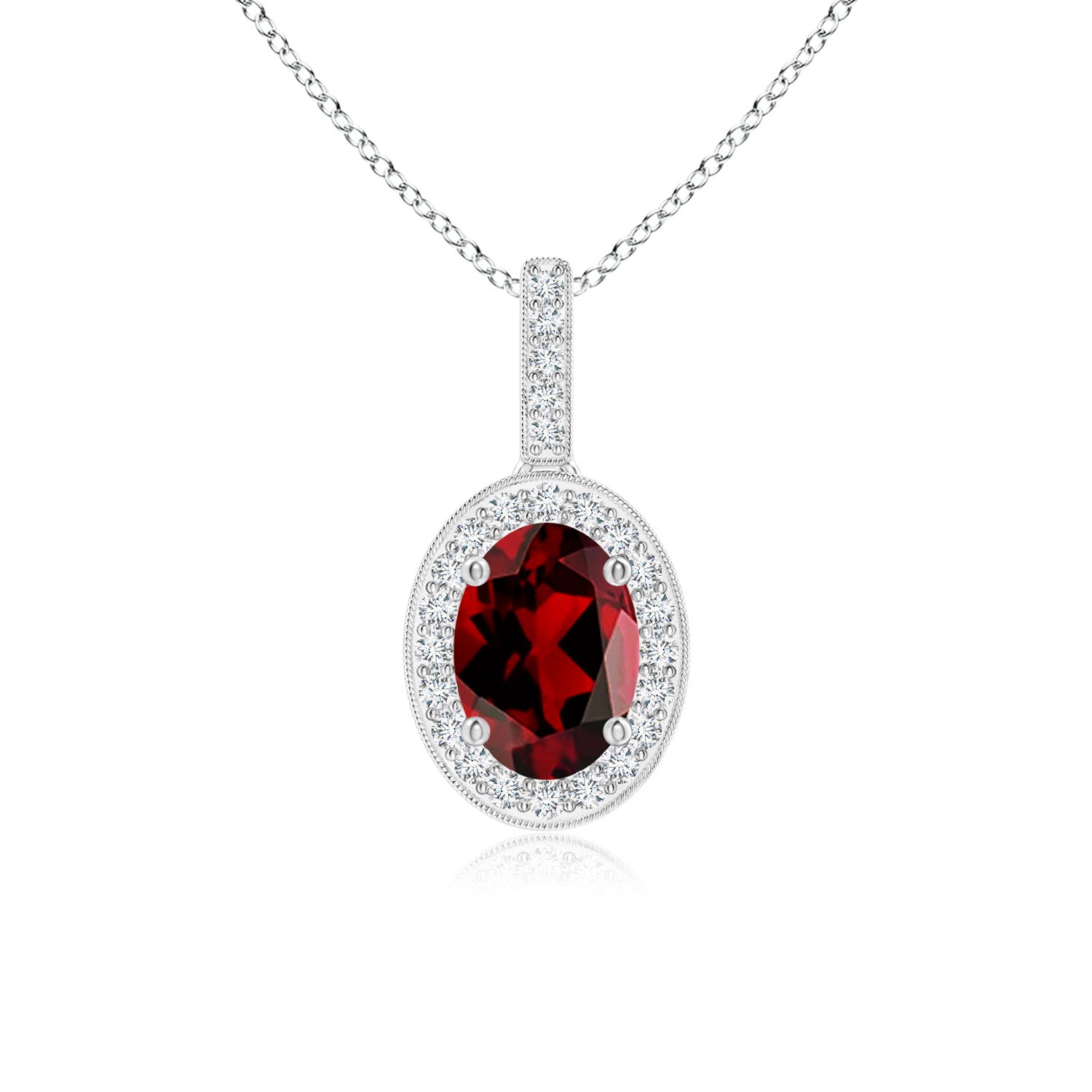 AAAA - Garnet / 1.02 CT / 14 KT White Gold