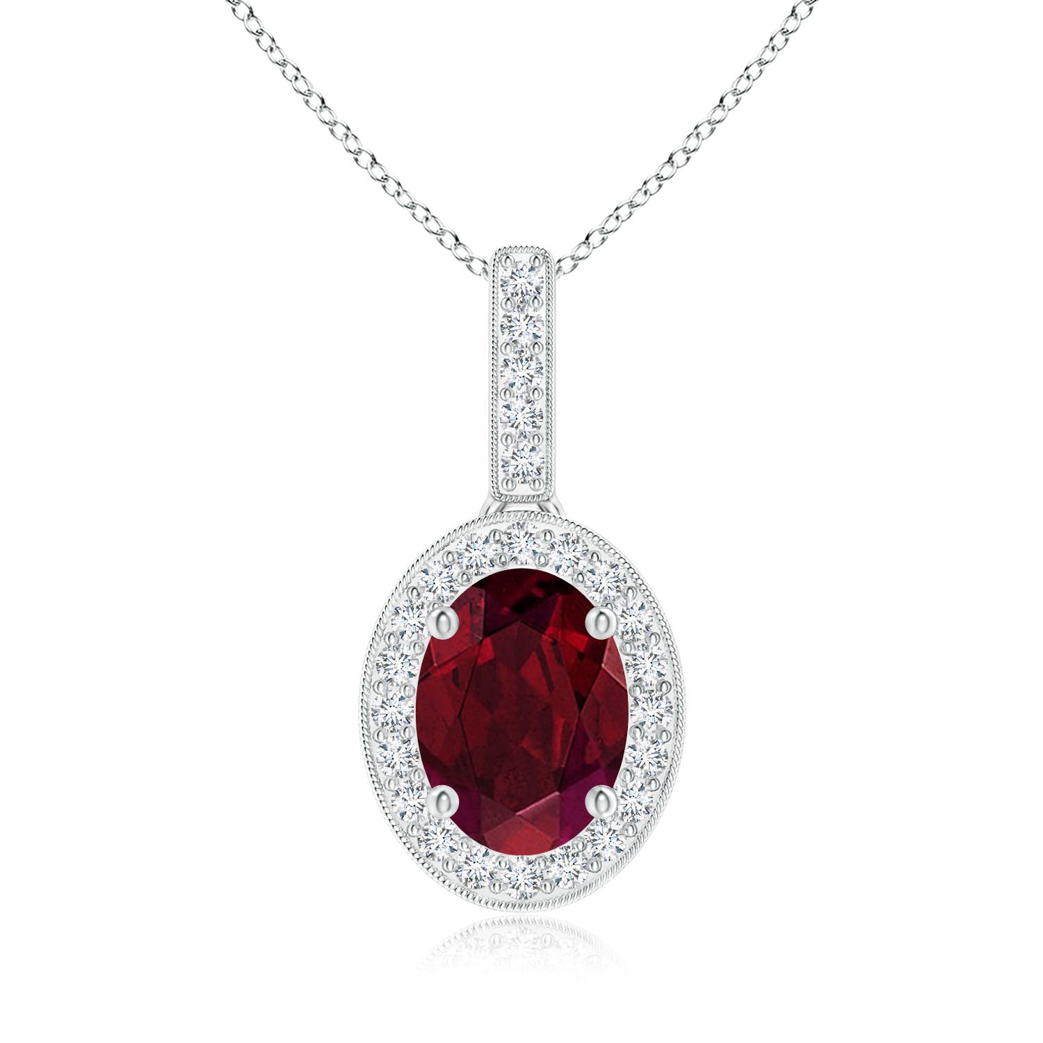 AA - Garnet / 1.63 CT / 14 KT White Gold