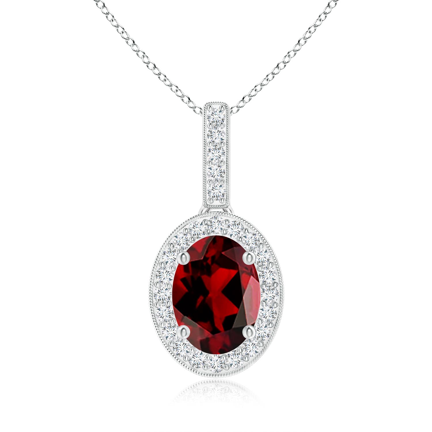 AAAA - Garnet / 1.63 CT / 14 KT White Gold