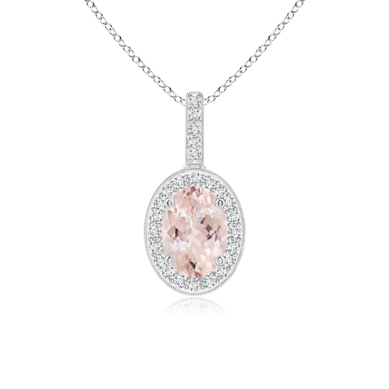 AA - Morganite / 0.82 CT / 14 KT White Gold