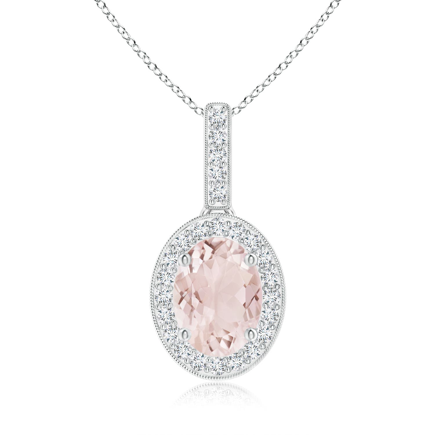 A - Morganite / 1.28 CT / 14 KT White Gold