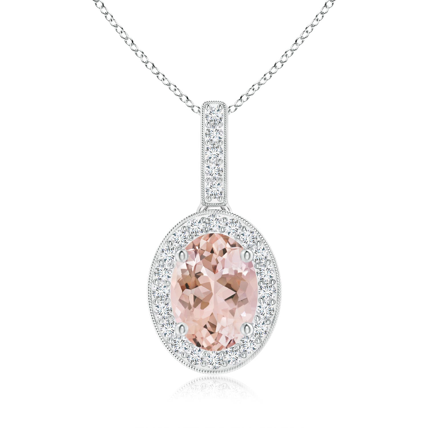 AAAA - Morganite / 1.28 CT / 14 KT White Gold