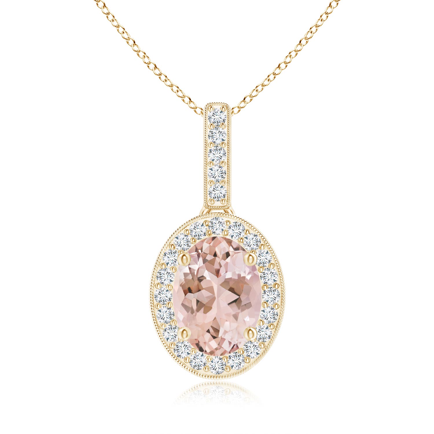 AAAA - Morganite / 1.28 CT / 14 KT Yellow Gold