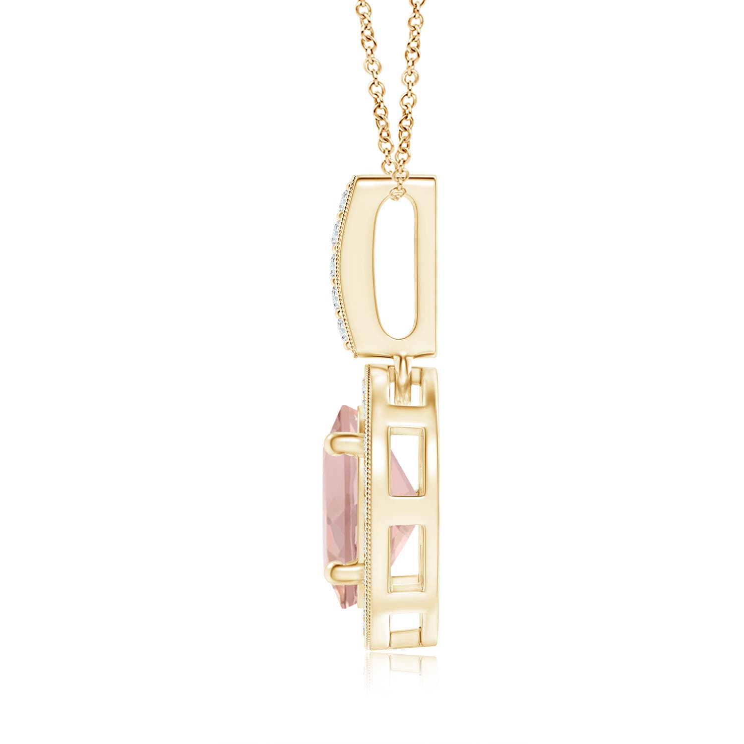 AAAA - Morganite / 1.28 CT / 14 KT Yellow Gold