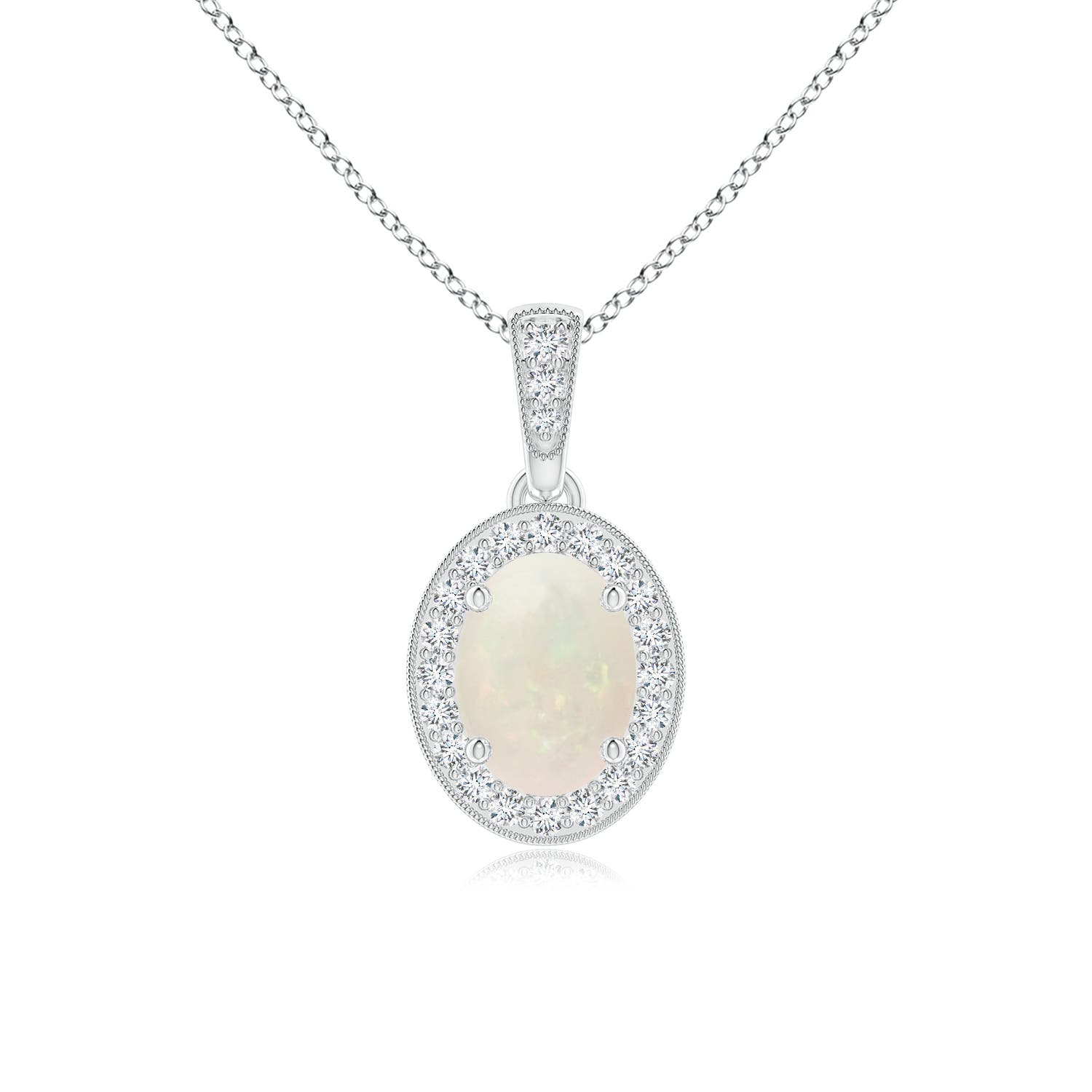 A - Opal / 0.57 CT / 14 KT White Gold