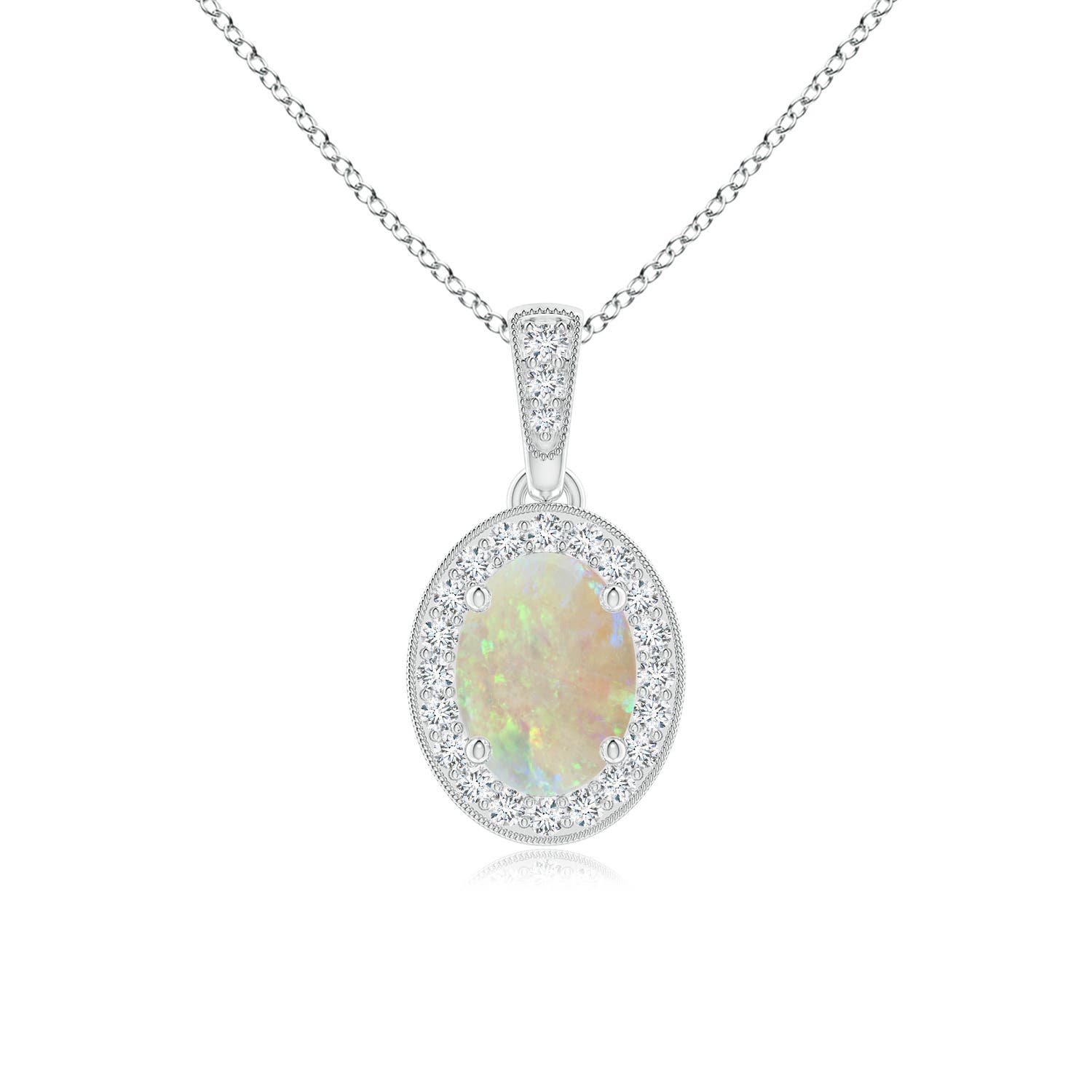 AAA - Opal / 0.57 CT / 14 KT White Gold