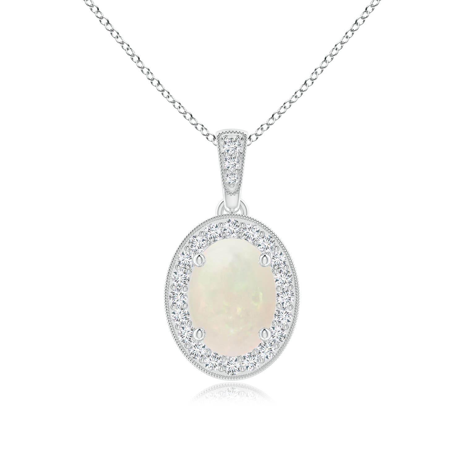 A - Opal / 0.98 CT / 14 KT White Gold