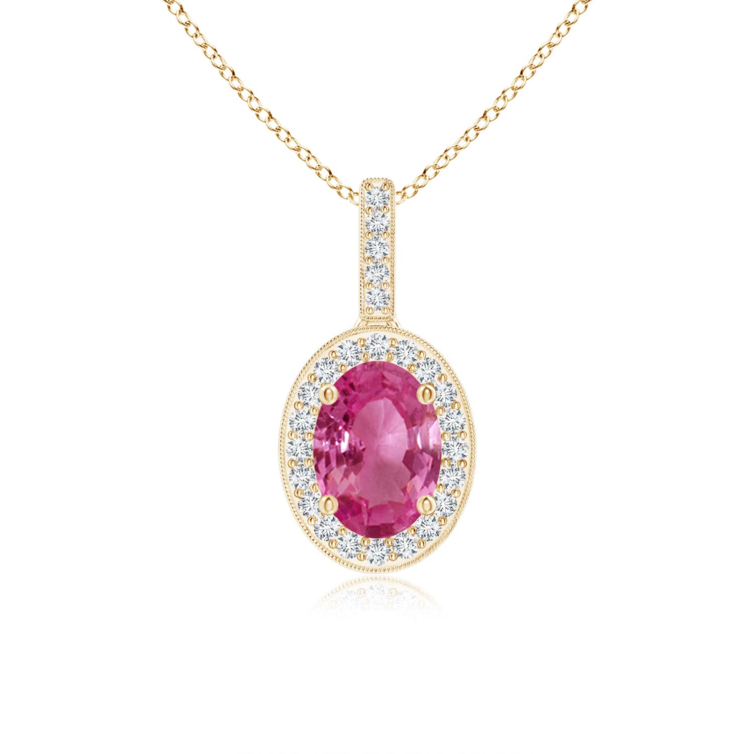 AAAA - Pink Sapphire / 0.97 CT / 14 KT Yellow Gold