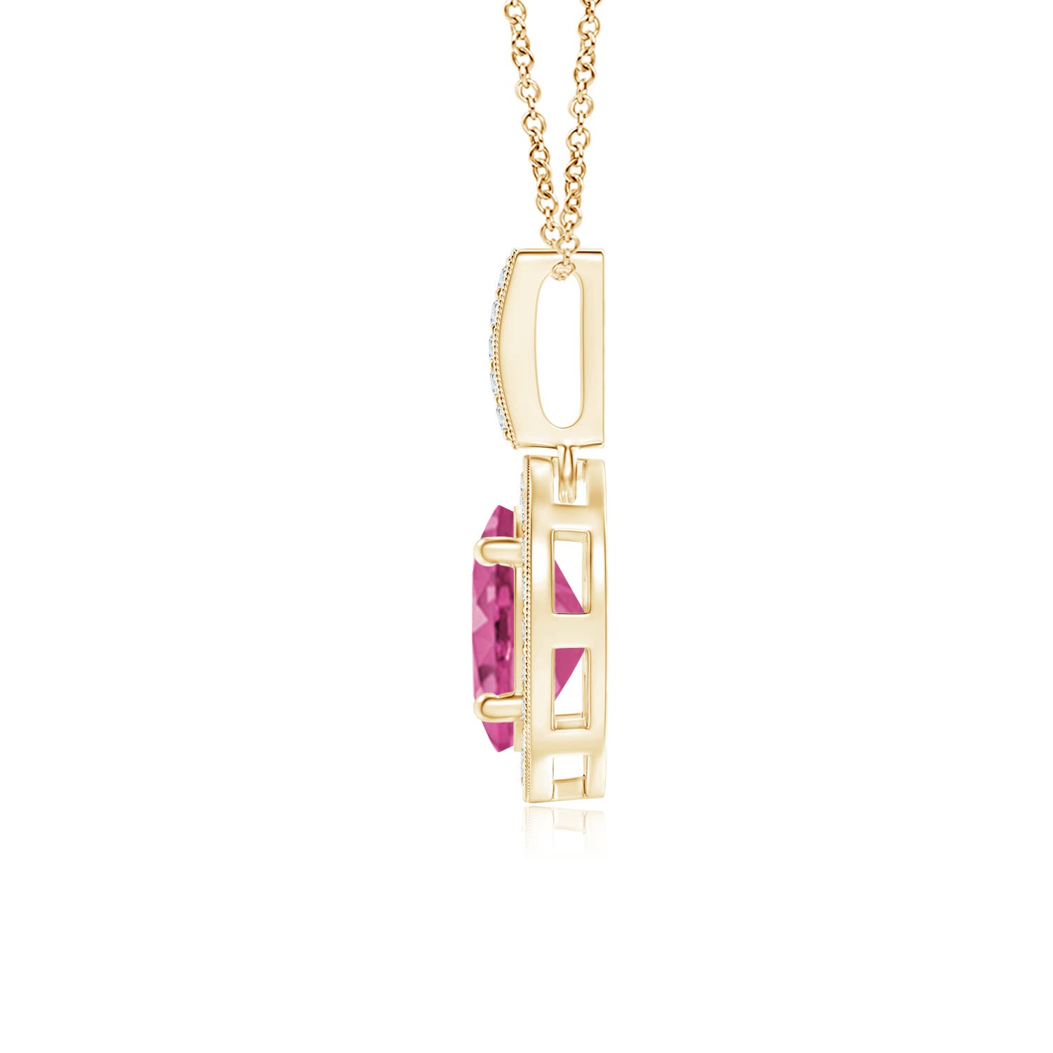 AAAA - Pink Sapphire / 0.97 CT / 14 KT Yellow Gold