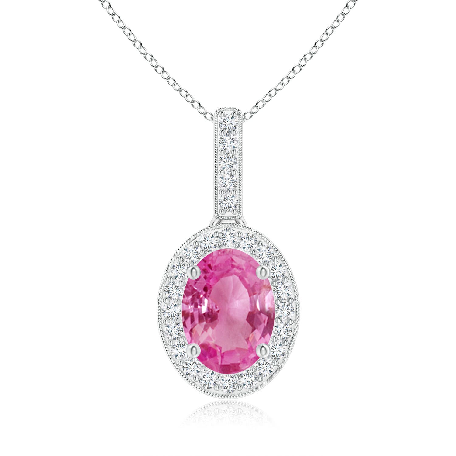 AAA - Pink Sapphire / 1.63 CT / 14 KT White Gold