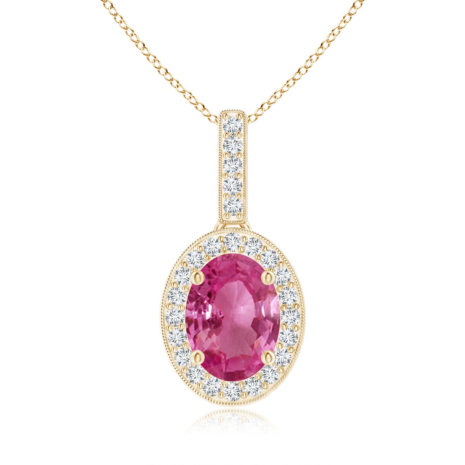 AAAA - Pink Sapphire / 1.63 CT / 14 KT Yellow Gold