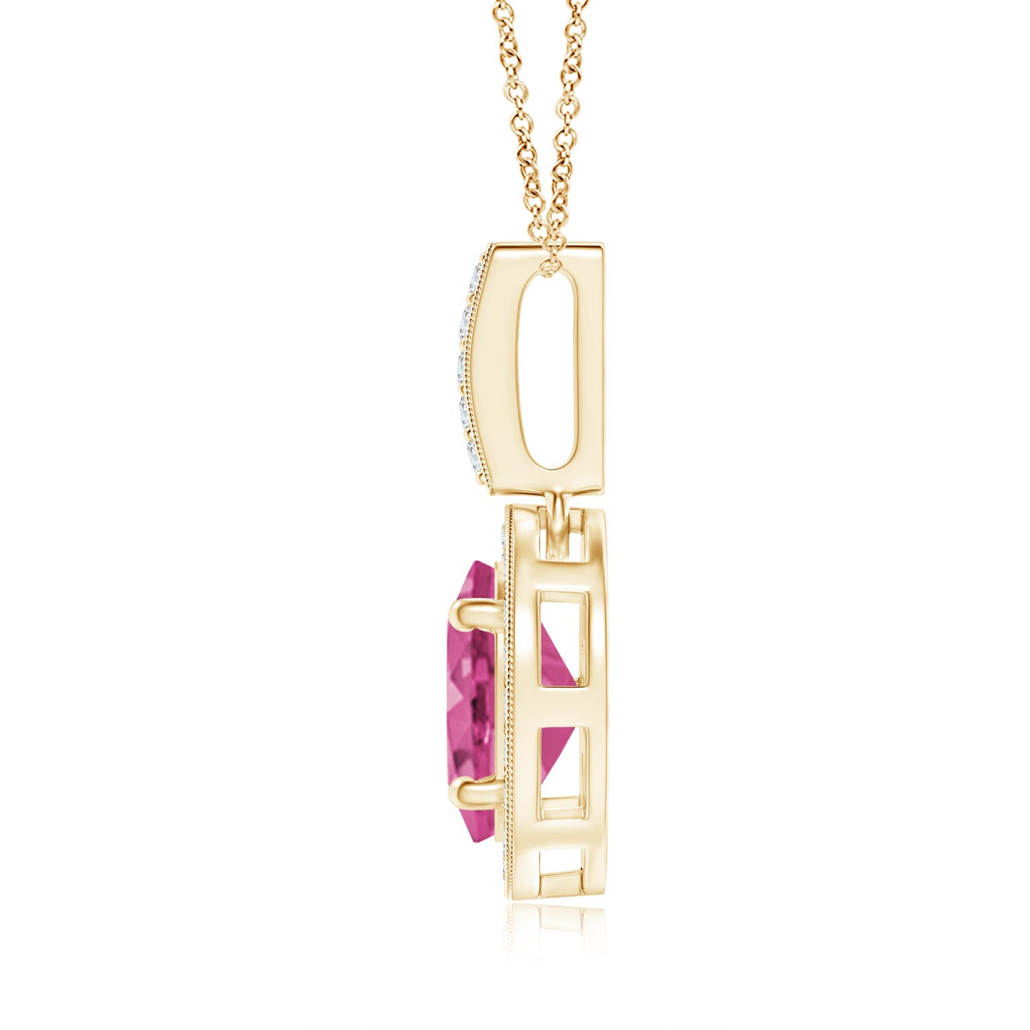 AAAA - Pink Sapphire / 1.63 CT / 14 KT Yellow Gold