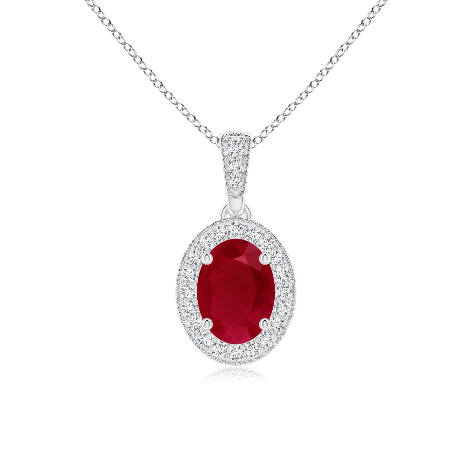 AA - Ruby / 1.12 CT / 14 KT White Gold