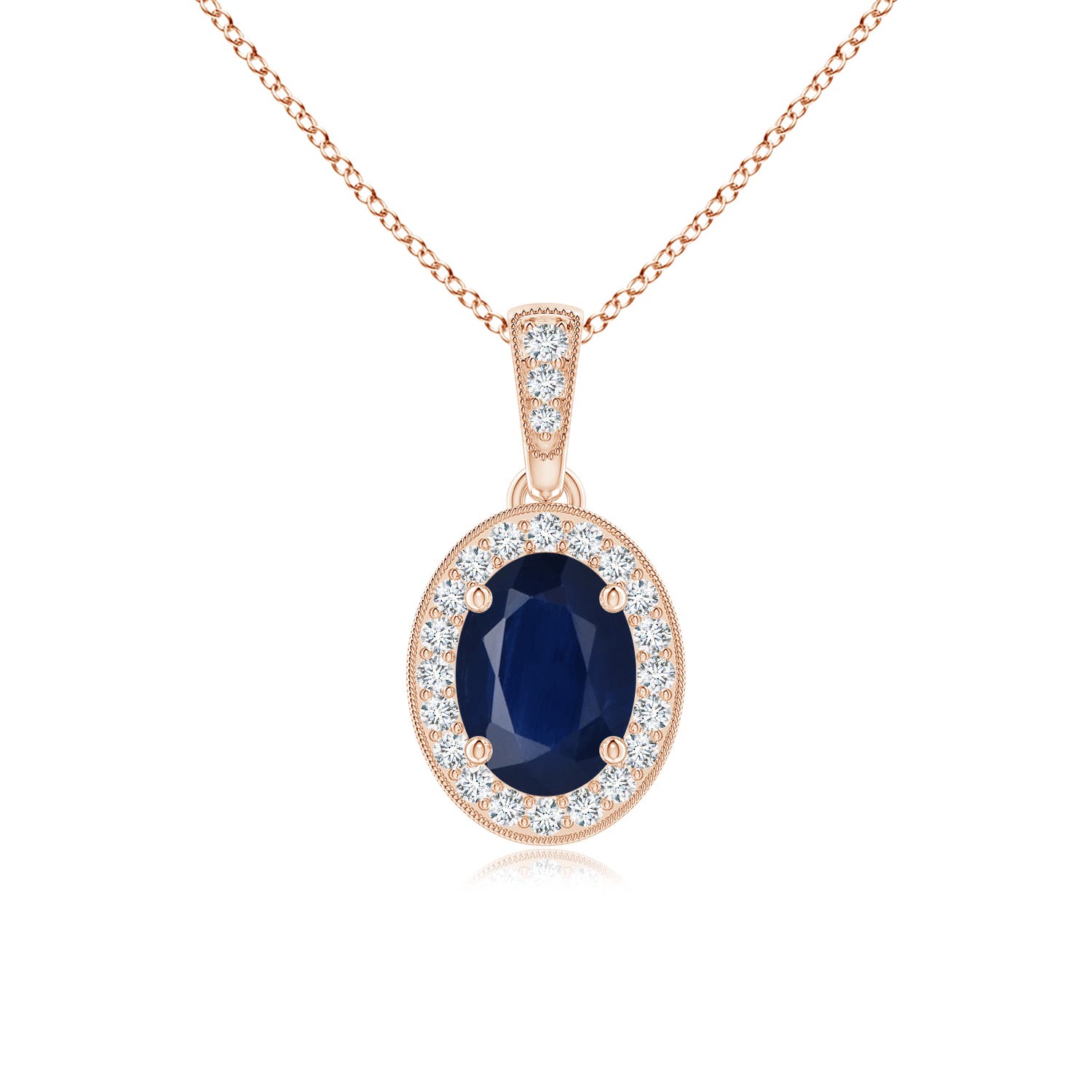 A - Blue Sapphire / 0.97 CT / 14 KT Rose Gold