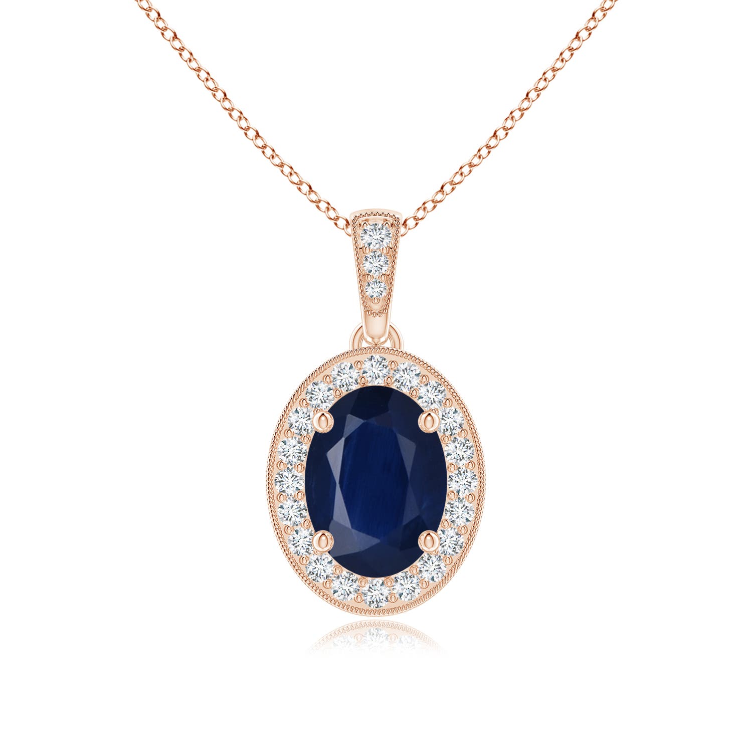 A - Blue Sapphire / 1.73 CT / 14 KT Rose Gold