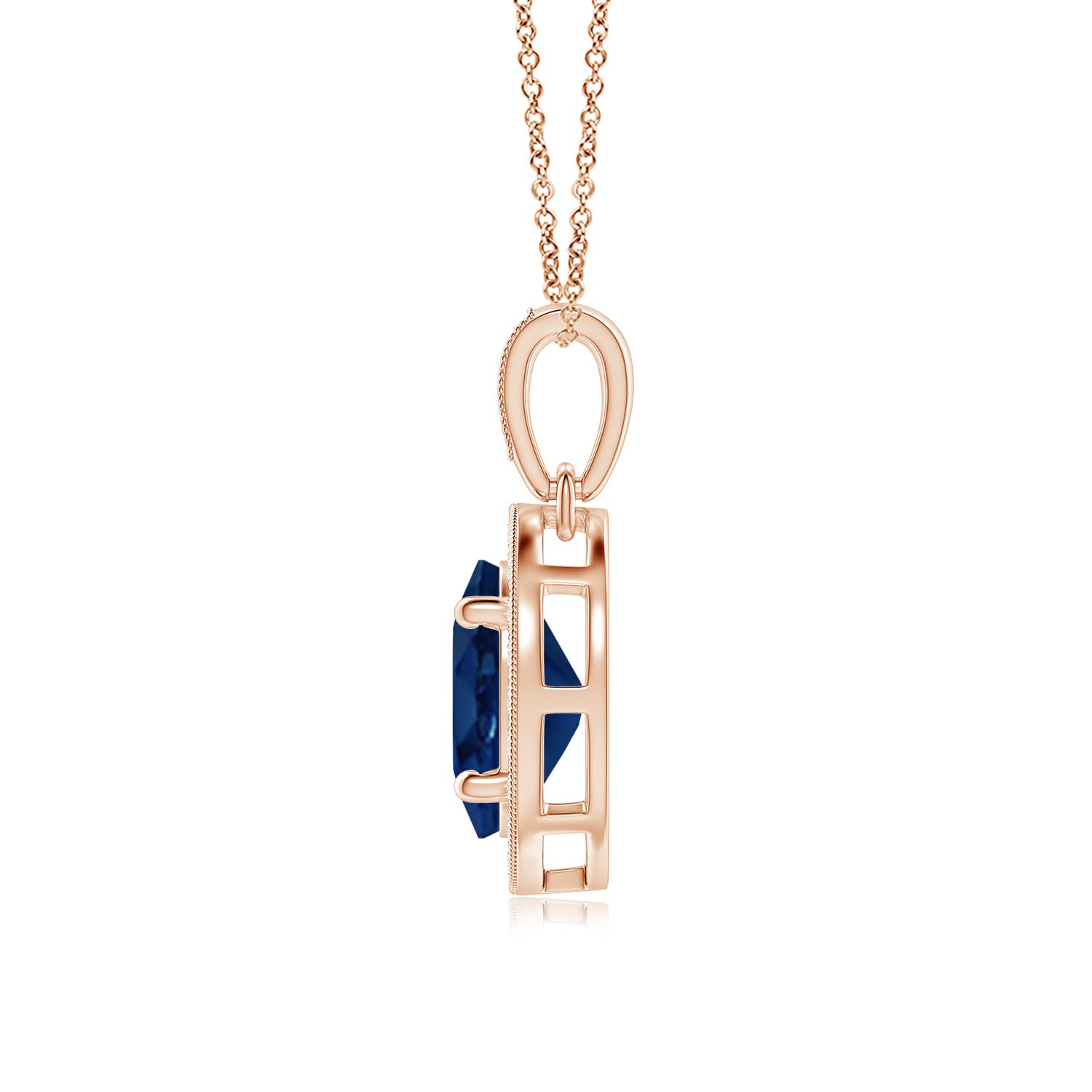 AA - Blue Sapphire / 1.73 CT / 14 KT Rose Gold