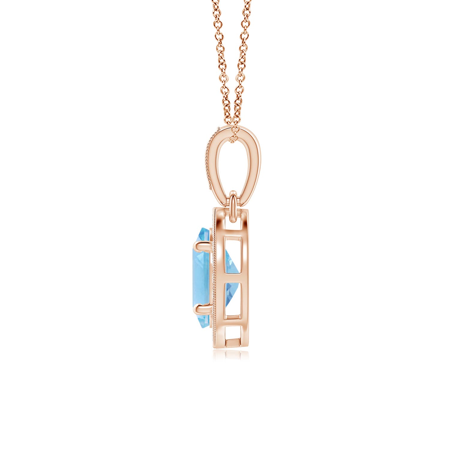 A - Swiss Blue Topaz / 1.07 CT / 14 KT Rose Gold