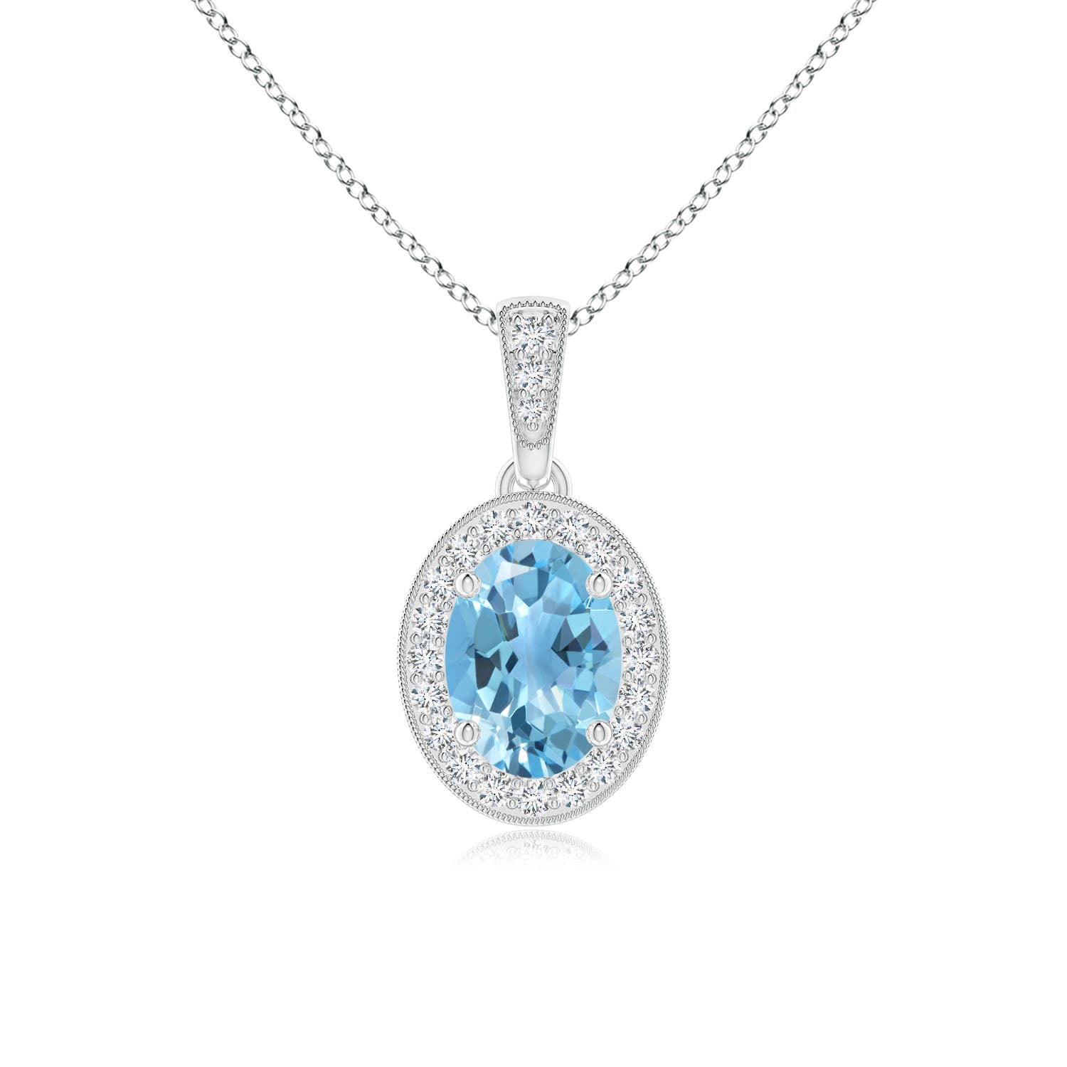 A - Swiss Blue Topaz / 1.07 CT / 14 KT White Gold