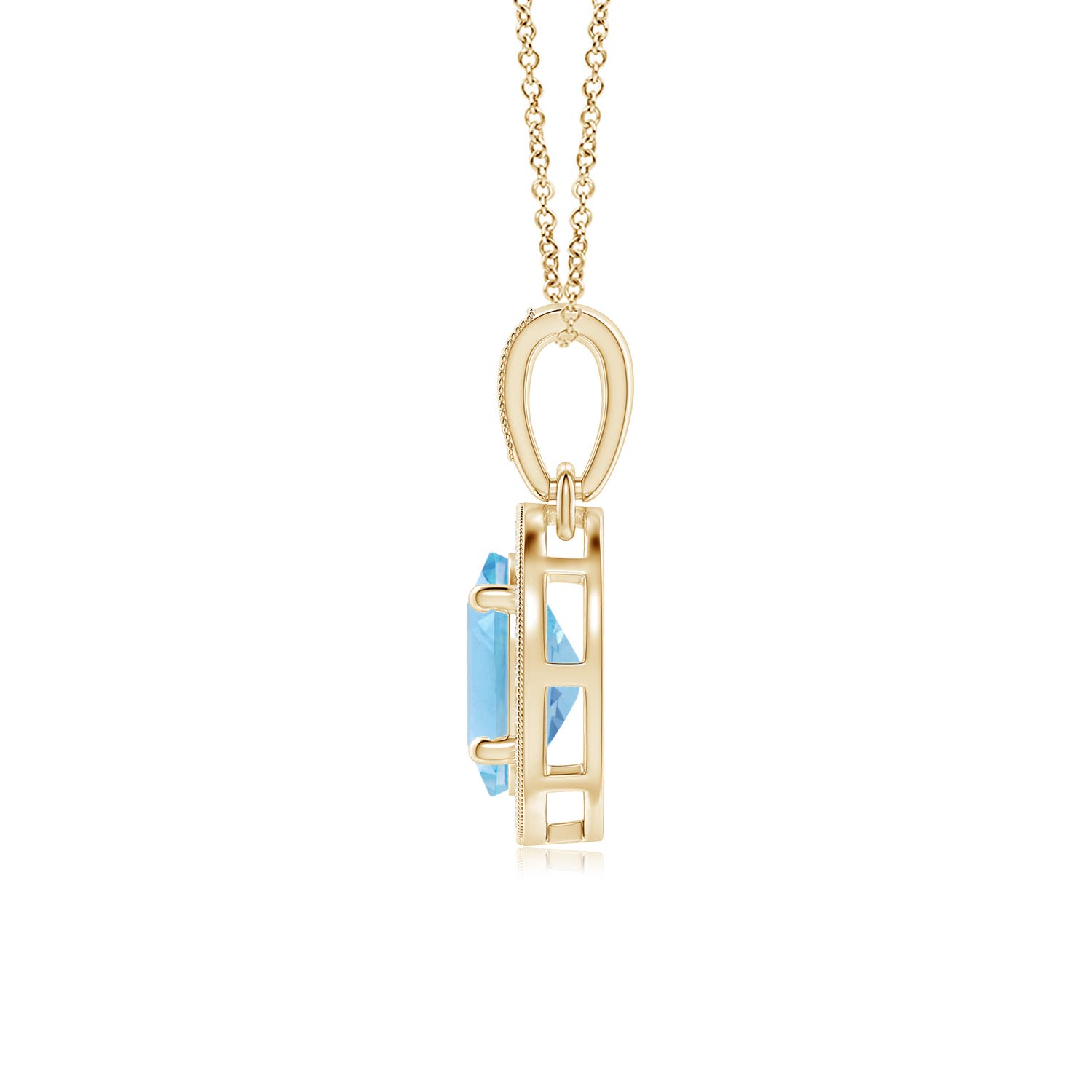 A - Swiss Blue Topaz / 1.07 CT / 14 KT Yellow Gold