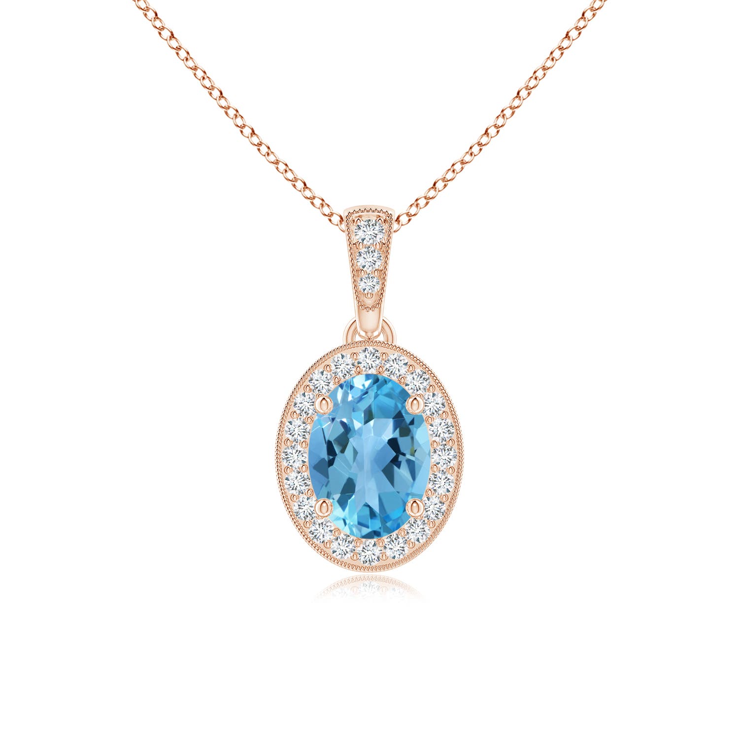 AA - Swiss Blue Topaz / 1.07 CT / 14 KT Rose Gold