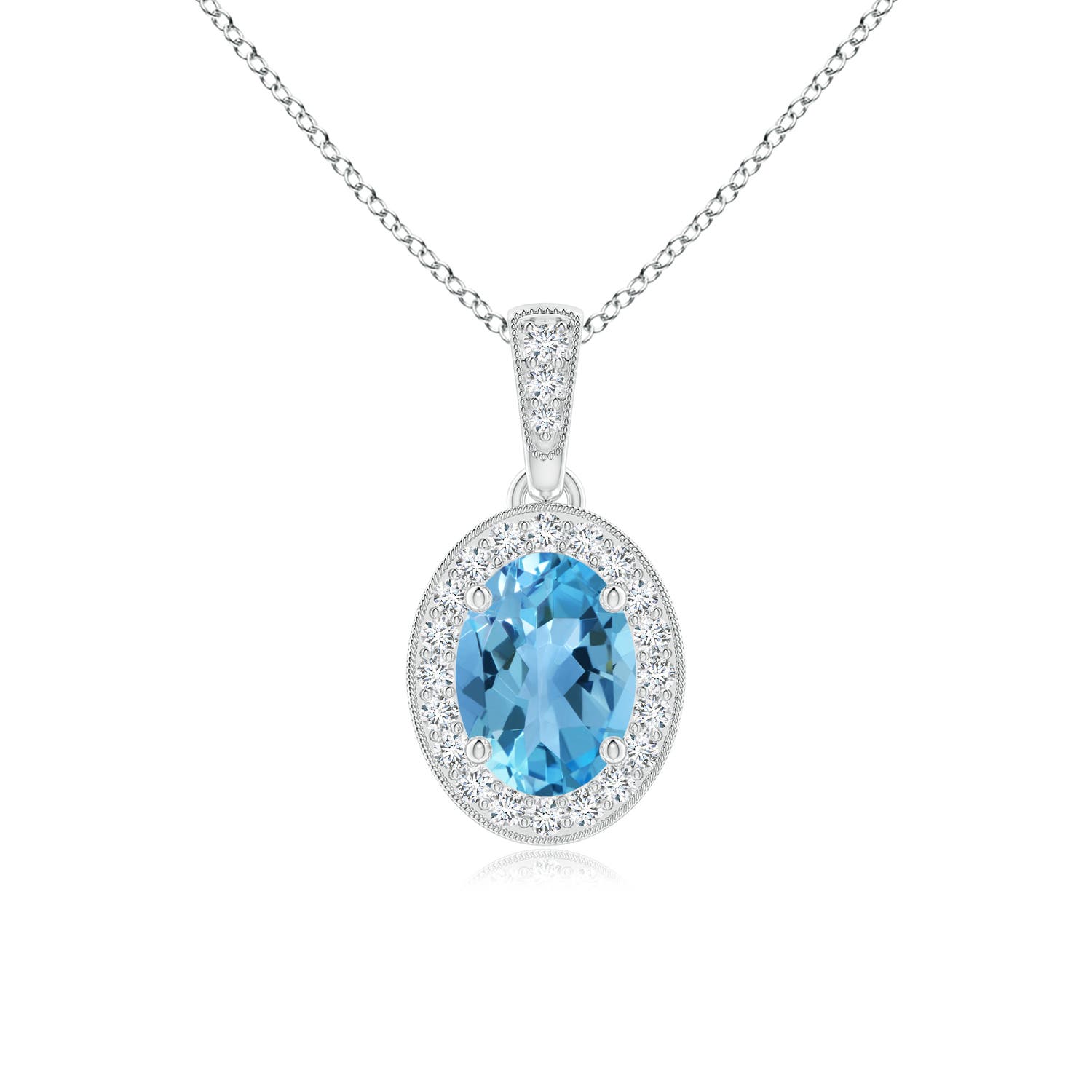 AA - Swiss Blue Topaz / 1.07 CT / 14 KT White Gold