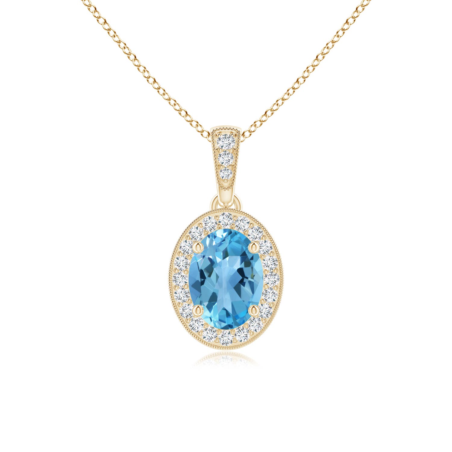 AA - Swiss Blue Topaz / 1.07 CT / 14 KT Yellow Gold