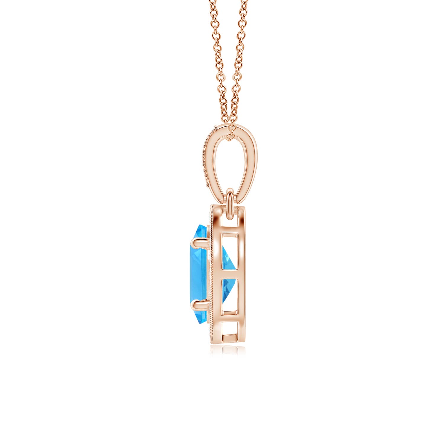 AAA - Swiss Blue Topaz / 1.07 CT / 14 KT Rose Gold