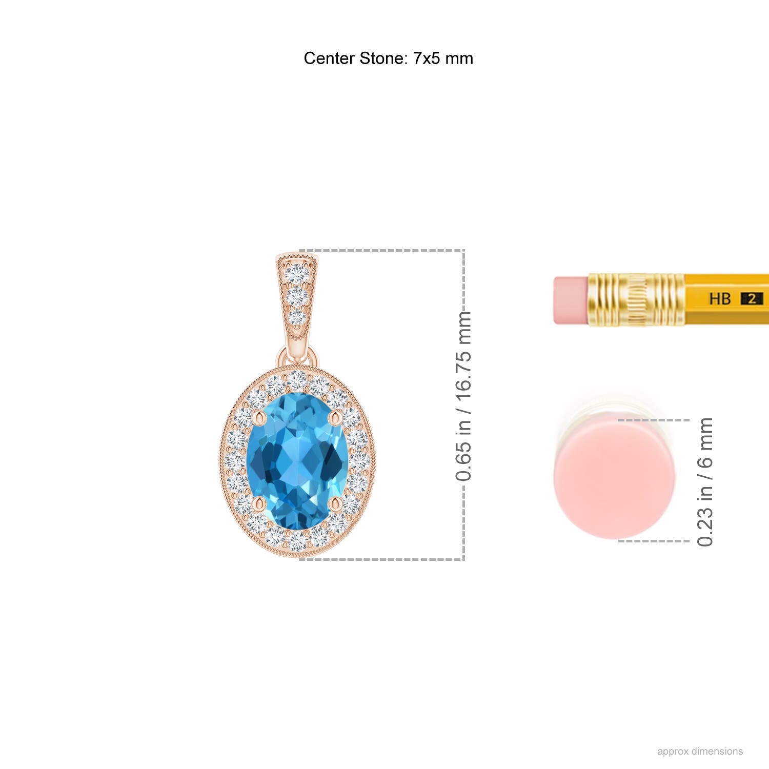 AAA - Swiss Blue Topaz / 1.07 CT / 14 KT Rose Gold