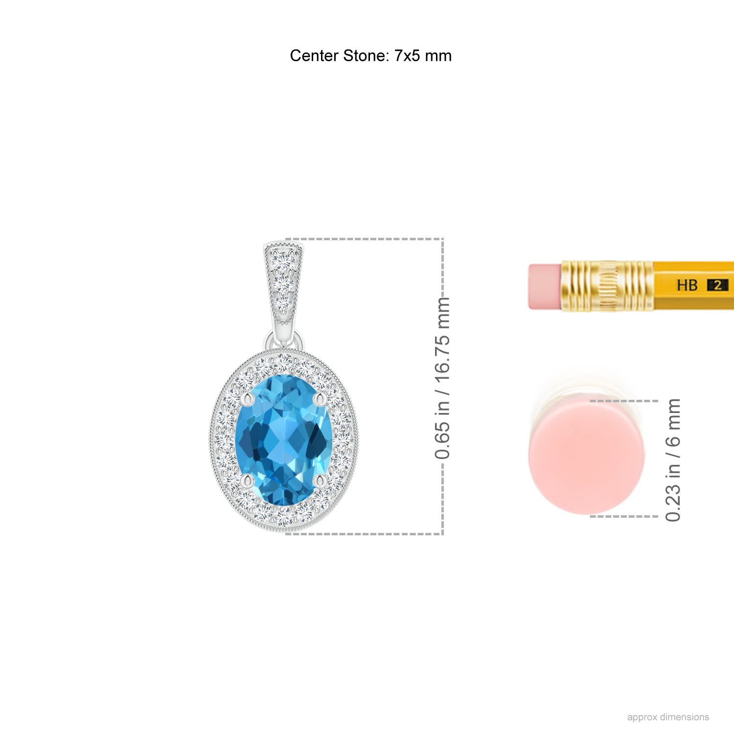 AAA - Swiss Blue Topaz / 1.07 CT / 14 KT White Gold