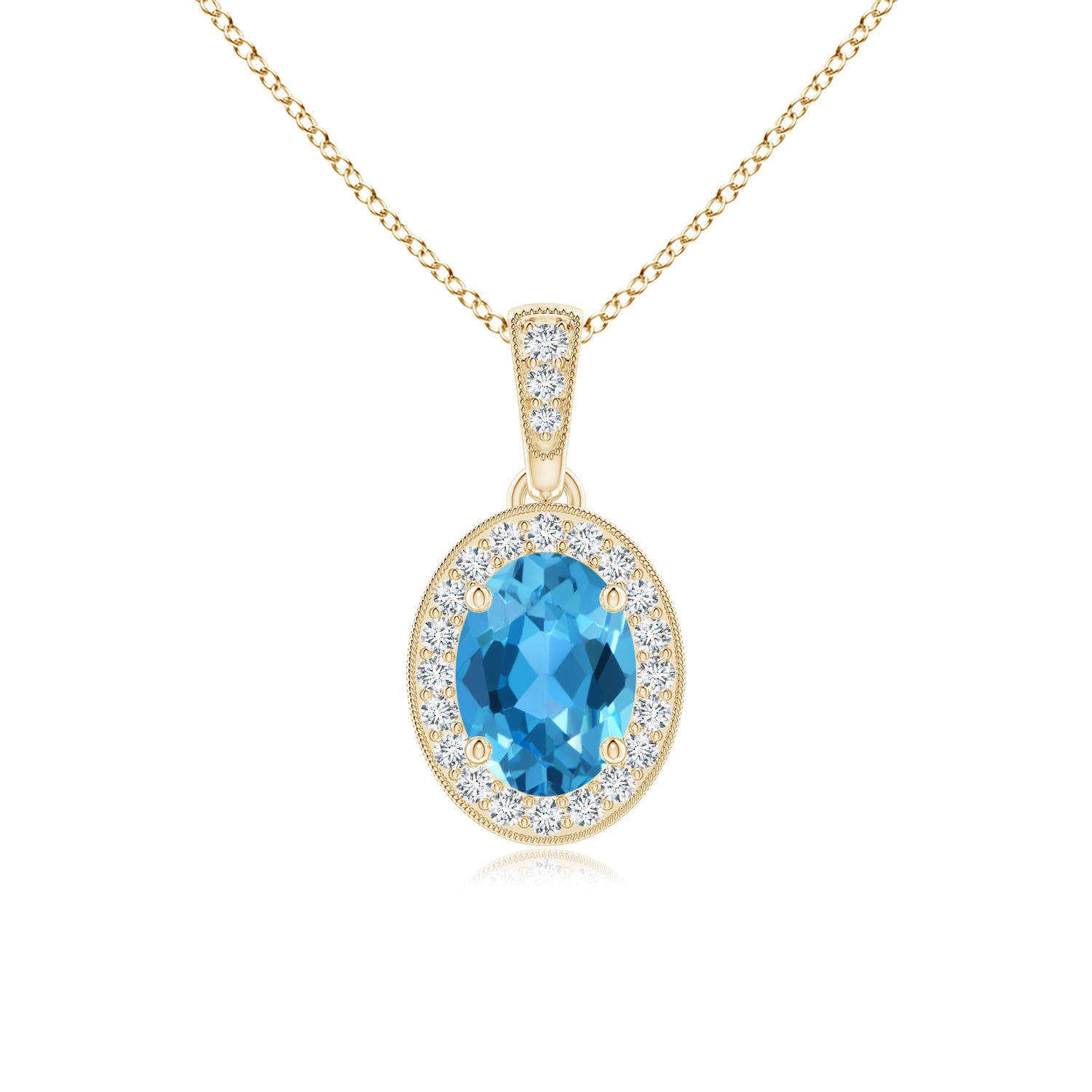 AAA - Swiss Blue Topaz / 1.07 CT / 14 KT Yellow Gold