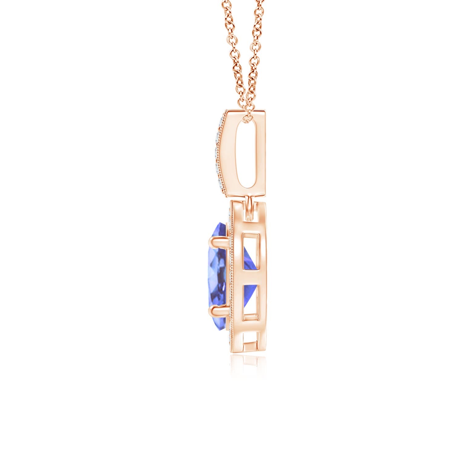 A - Tanzanite / 0.92 CT / 14 KT Rose Gold