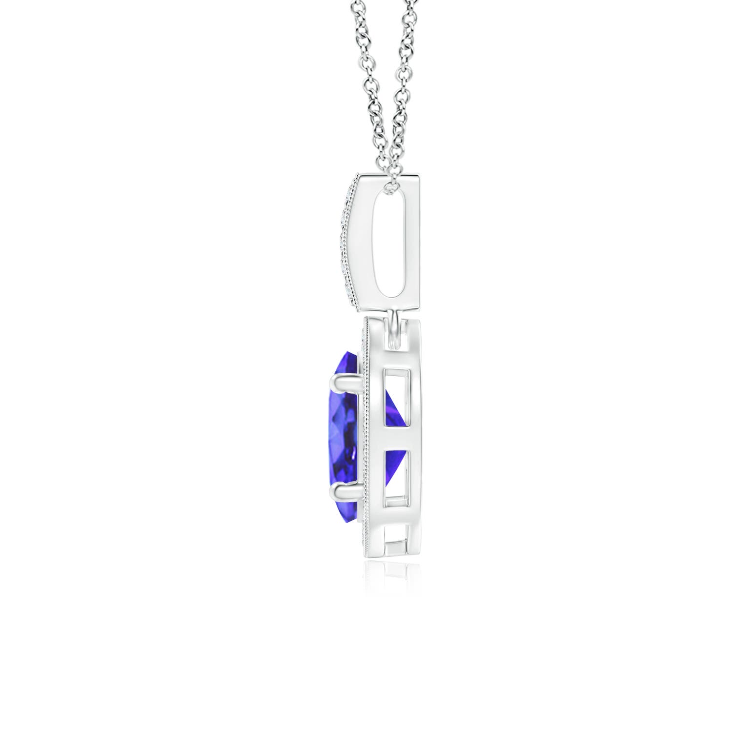 AA - Tanzanite / 0.92 CT / 14 KT White Gold