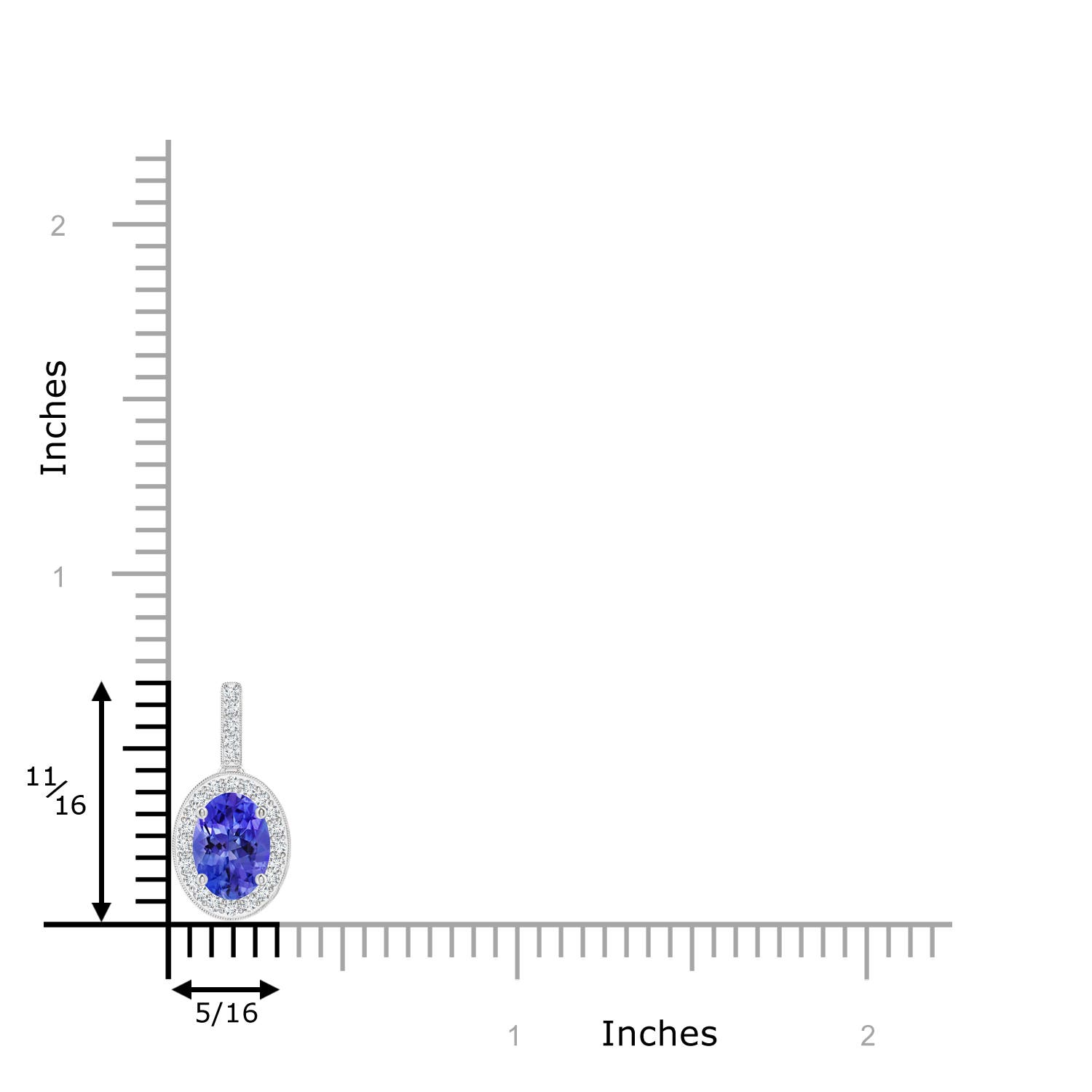 AAA - Tanzanite / 0.92 CT / 14 KT White Gold